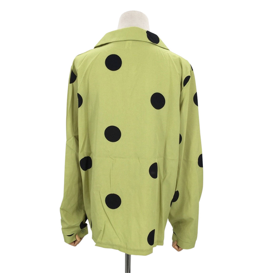 Amulet Polka Dot Blouse for Women, Long Sleeve, Open Collar, Unique, Casual, Relaxed