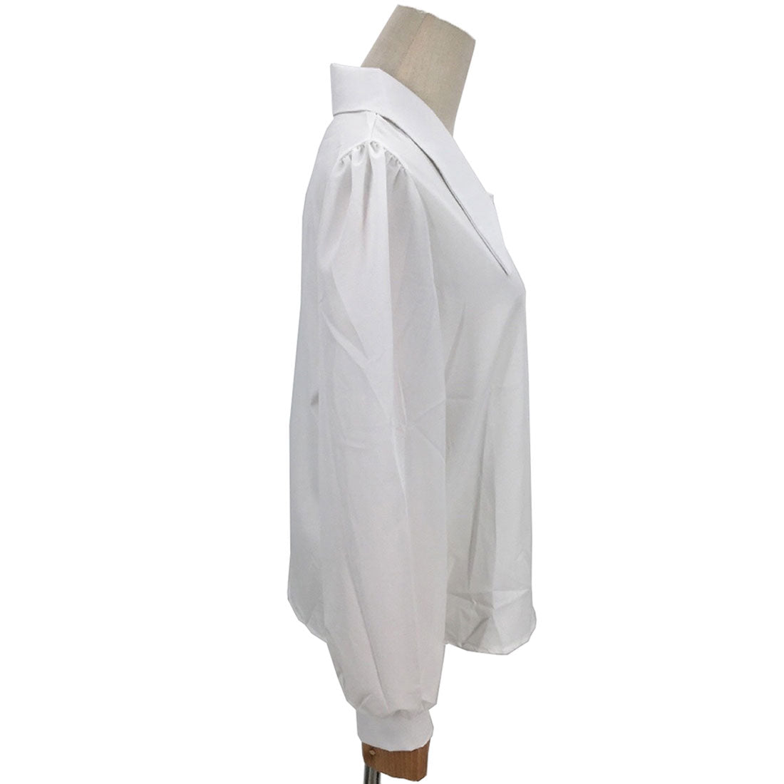 Amulet Big Collar Shirt Blouse Women's Tops Long Sleeves Plain Autumn Clothes Spring Clothes Teens 20s 30s Korean Fashion Korea Office Casual Large Size