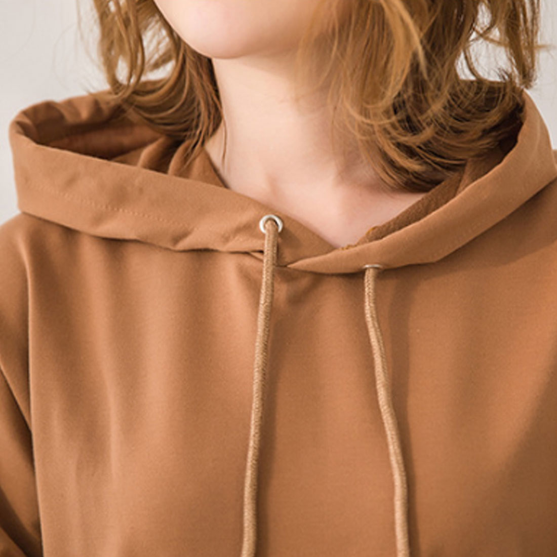 Amulet Women's Hoodie Dress, Long, for Teens, 20s, 30s, Korean Fashion, Korean, Casual, Spring, Autumn, Plain, Long Sleeves, Large Size, Simple