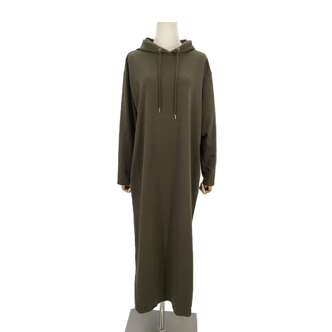 Amulet Women's Hoodie Dress, Long, for Teens, 20s, 30s, Korean Fashion, Korean, Casual, Spring, Autumn, Plain, Long Sleeves, Large Size, Simple