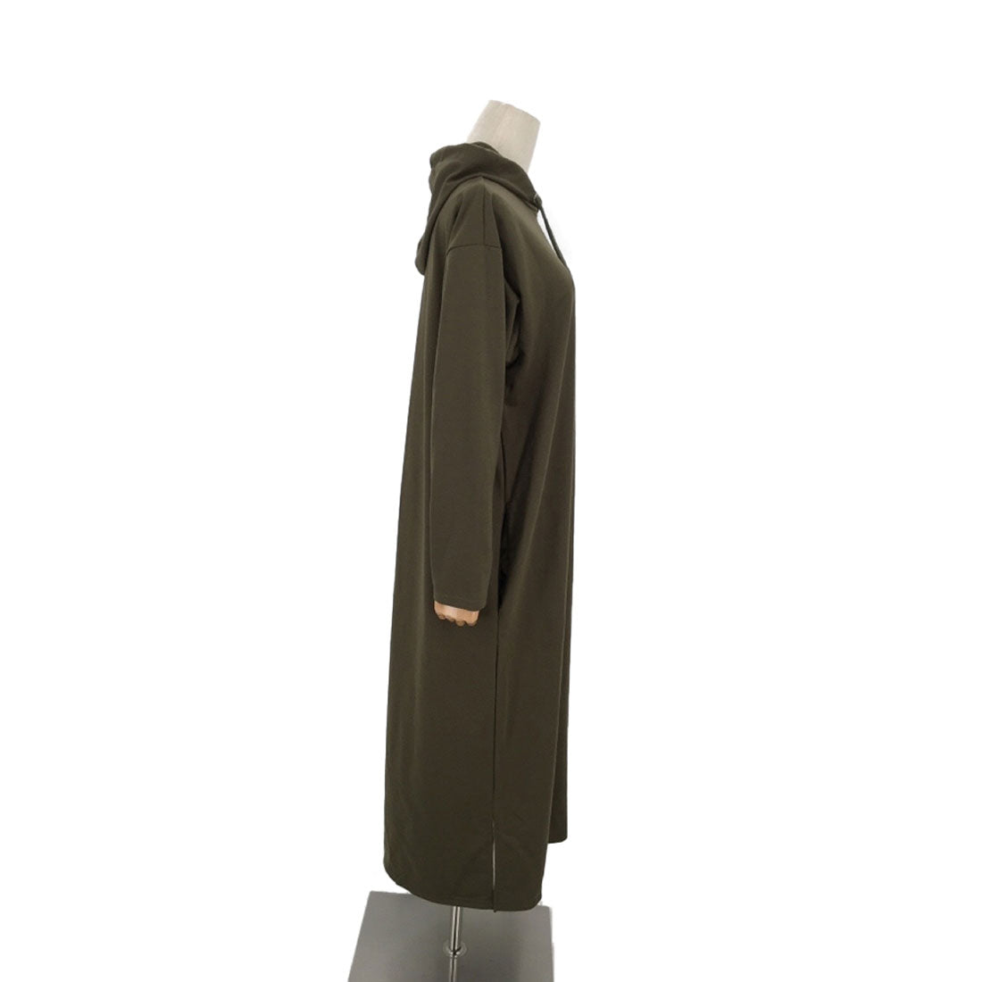 Amulet Women's Hoodie Dress, Long, for Teens, 20s, 30s, Korean Fashion, Korean, Casual, Spring, Autumn, Plain, Long Sleeves, Large Size, Simple