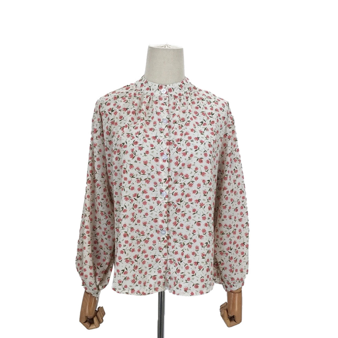 アミュレット Amulet 花柄フェミニンブラウス レディース トップス 長袖 春服 秋 10代 20代 30代 韓国ファッション 可愛い カジュア ル大きいサイズ レトロ