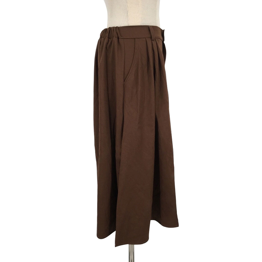 Amulet Mid-length pleated skirt for women, for teens, 20s, 30s, Korean fashion, casual, cute, elegant, flared, simple, plain, for spring, summer, fall, and winter