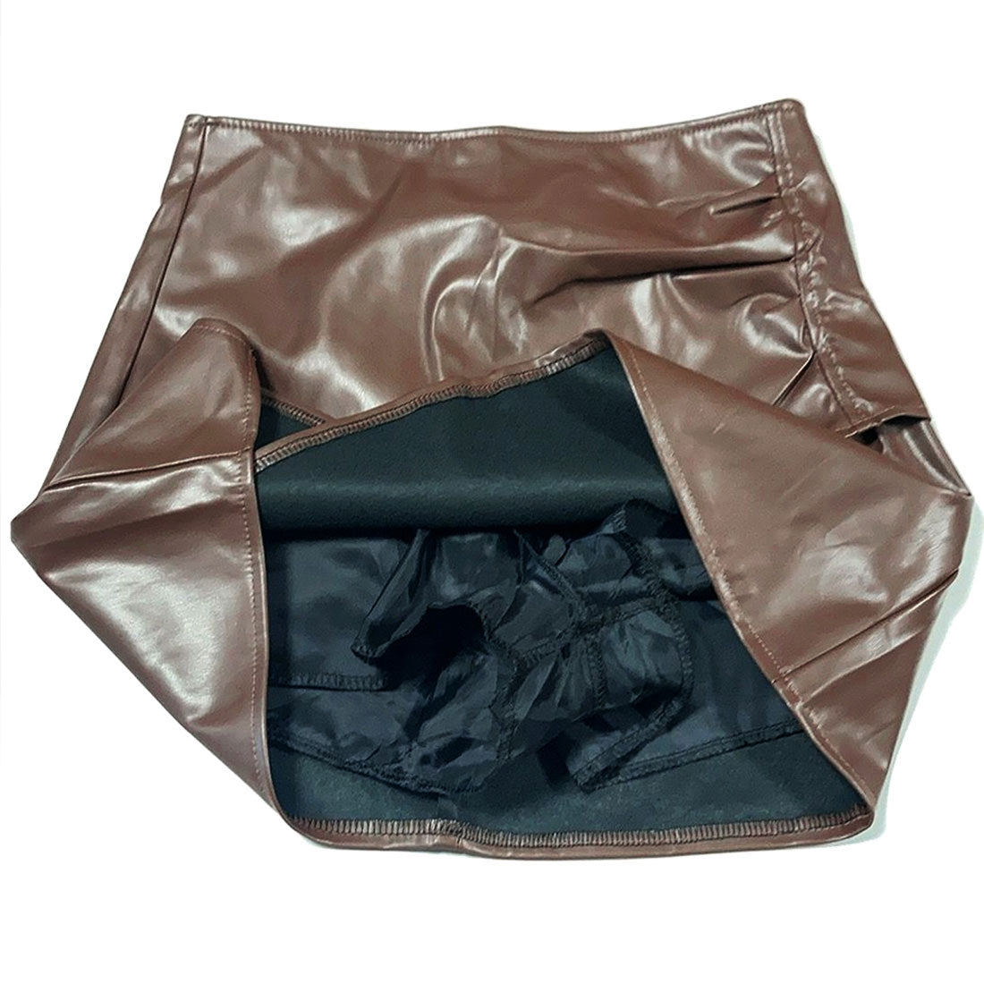 Amulet Fake Leather Mini Skirt for Women Teens 20s 30s Korean Fashion Casual Cute Stylish Adult Tight Spring Summer Autumn Simple