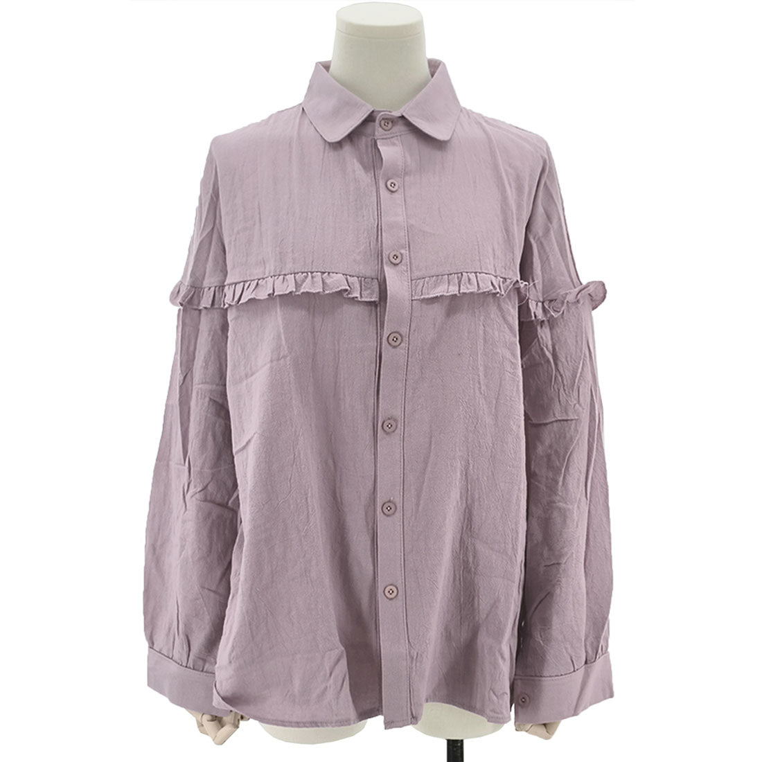 アミュレット Amulet ドロップショルダーギャザーブラウス レディース 10代 20代 30代 韓国ファッション 春 秋 カジュアル 長袖 おしゃれ 可愛い 白 無地