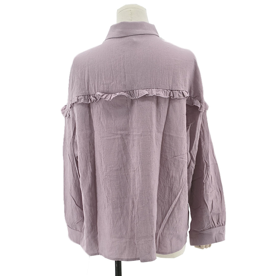 アミュレット Amulet ドロップショルダーギャザーブラウス レディース 10代 20代 30代 韓国ファッション 春 秋 カジュアル 長袖 おしゃれ 可愛い 白 無地