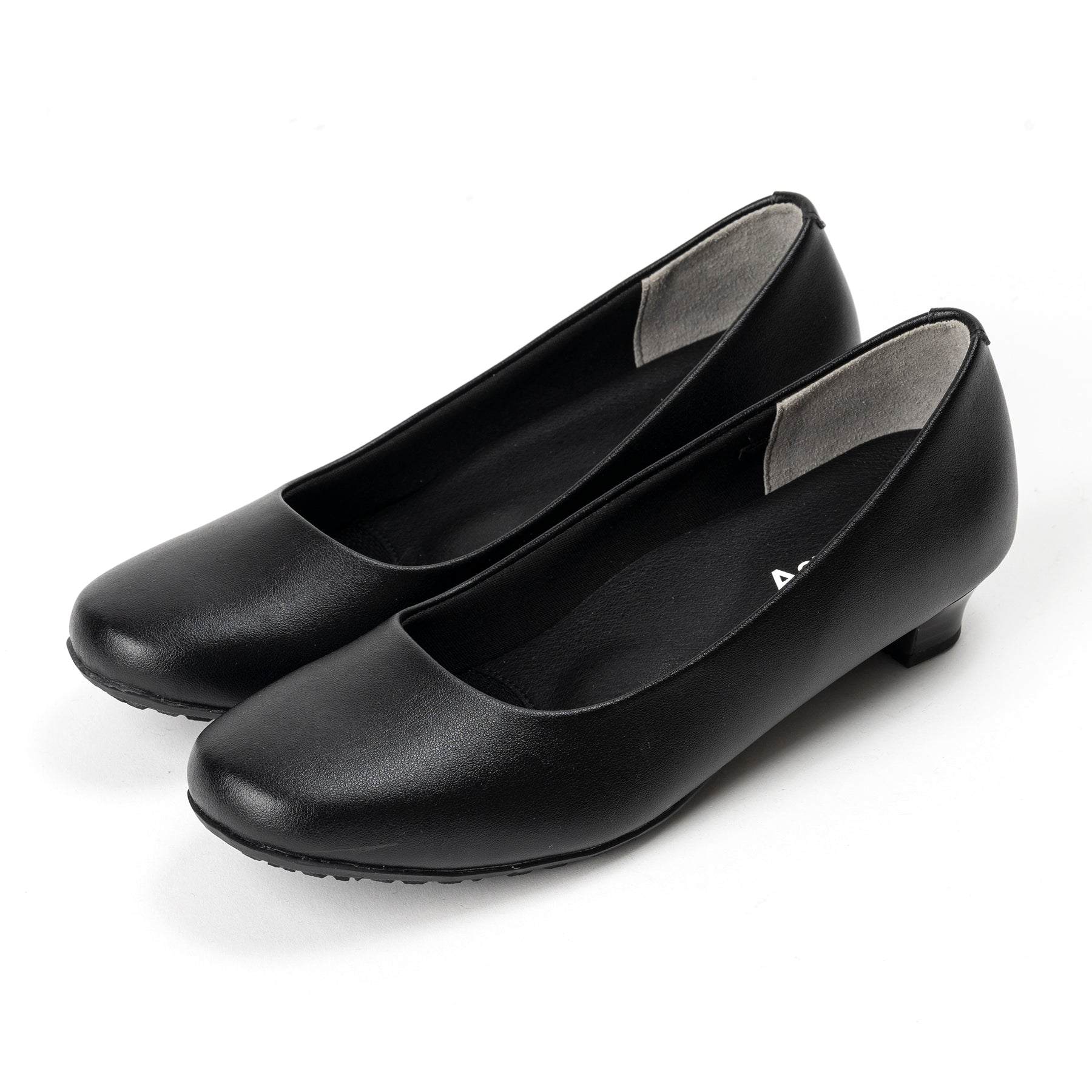 アキュアーズ AcureZ 仕事でも活躍!約3cmヒールのスクエアトゥパンプス (ブラック) ブラック