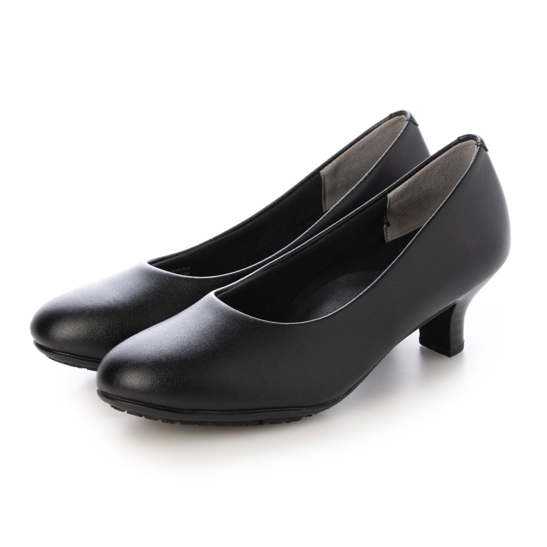 "AcureZ 仕事でも活躍!約5cmヒールのラウンドトゥパンプス" translates to "AcureZ: Active in Work! Approximately 5cm Heel Round Toe Pumps".