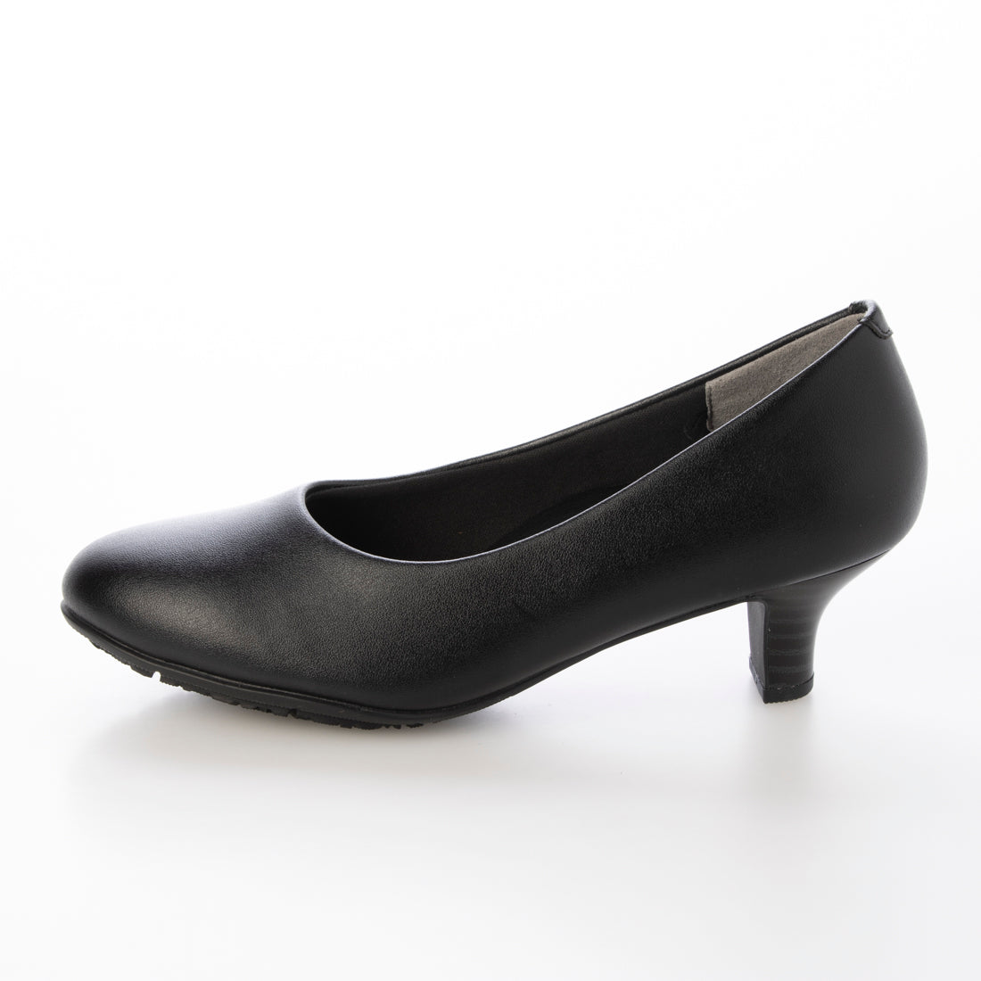 "AcureZ 仕事でも活躍!約5cmヒールのラウンドトゥパンプス" translates to "AcureZ: Active in Work! Approximately 5cm Heel Round Toe Pumps".