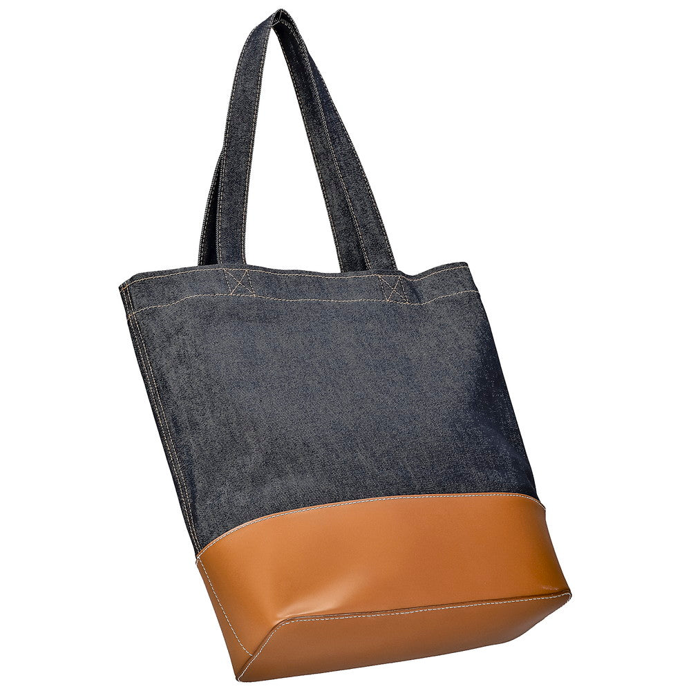 A.P.C. CODDP M61444 Tote Bag for Men and Women, Handbag, Shoulder Bag, Denim, A4, Lightweight, Simple, Smooth Leather