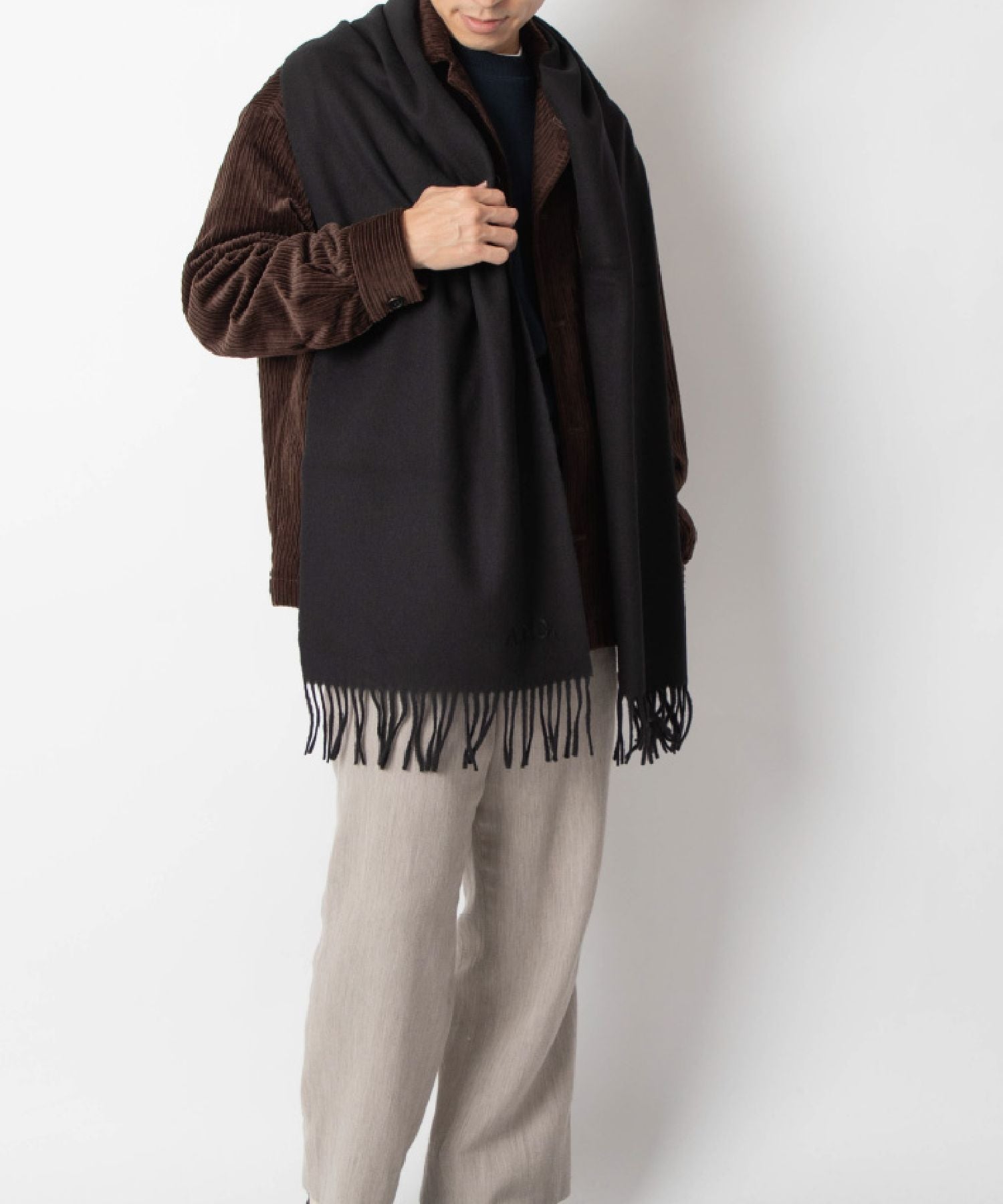 アーペーセー A.P.C. WOAFE M15171 マフラー レディース アパレル ウール ストール ロゴ刺繍 echarpe ambroise brodee 無地 195×35 防寒