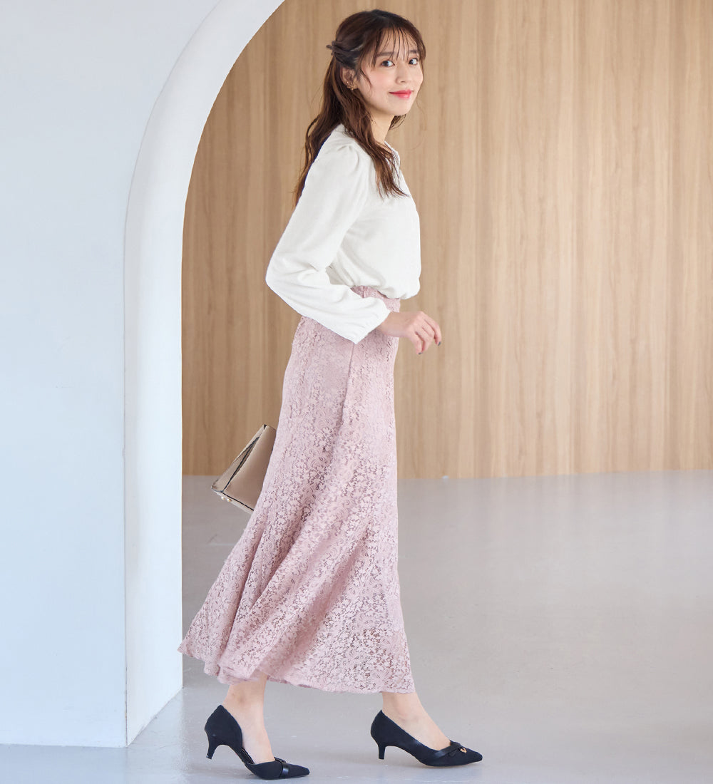 アロッタ Alotta あったか裏地付ネックパールブラウス