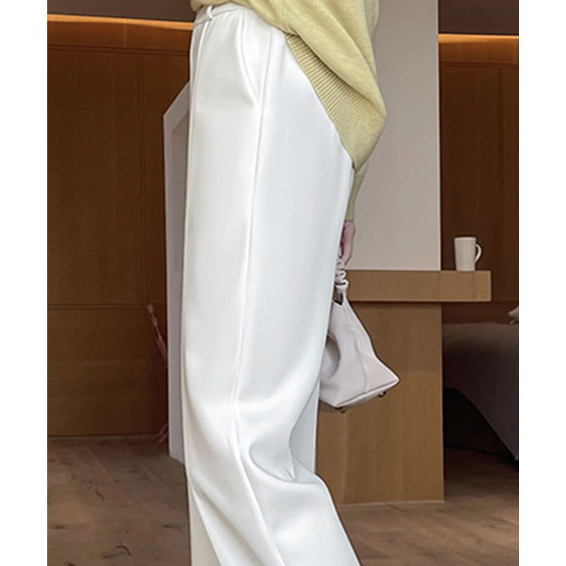 センタープレスパンツ スリットパンツ