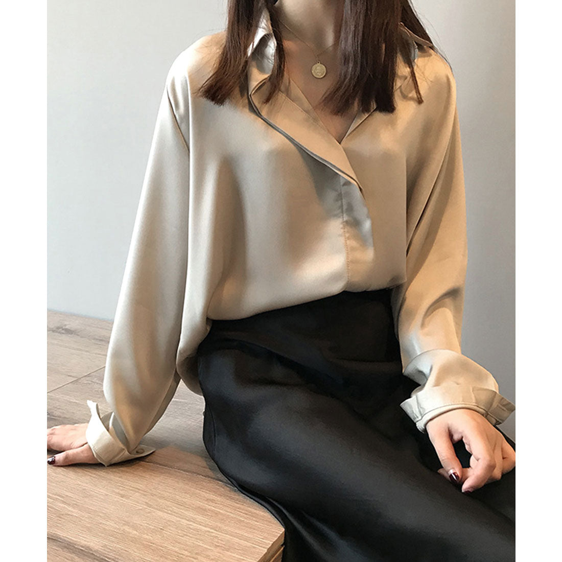 トップス Junpei Skipper shirt long sleeves ladies