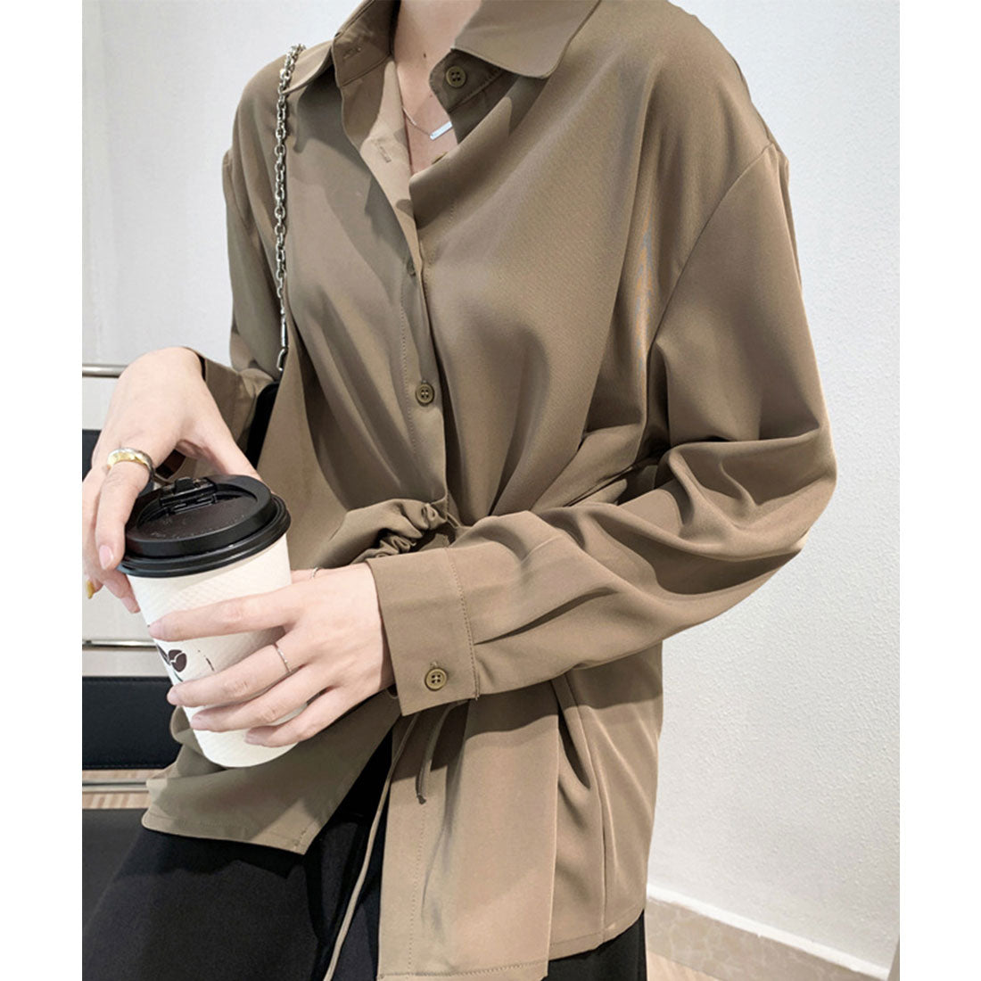 シャツブラウス レディース 不規則シャツ