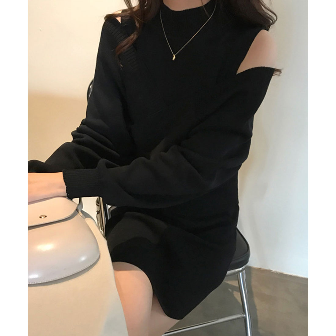 Knit dress set up Korean style