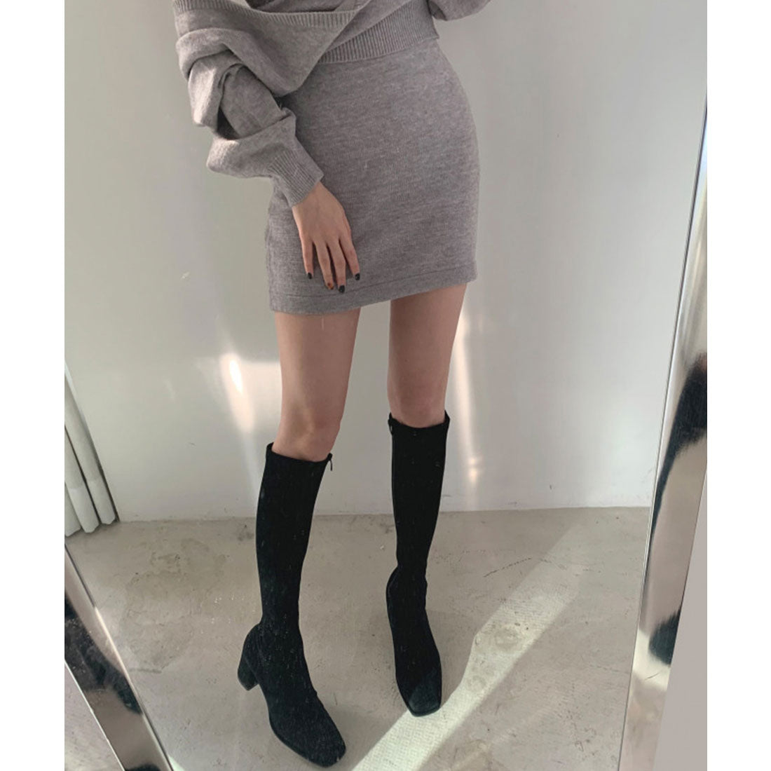 Knit dress set up Korean style