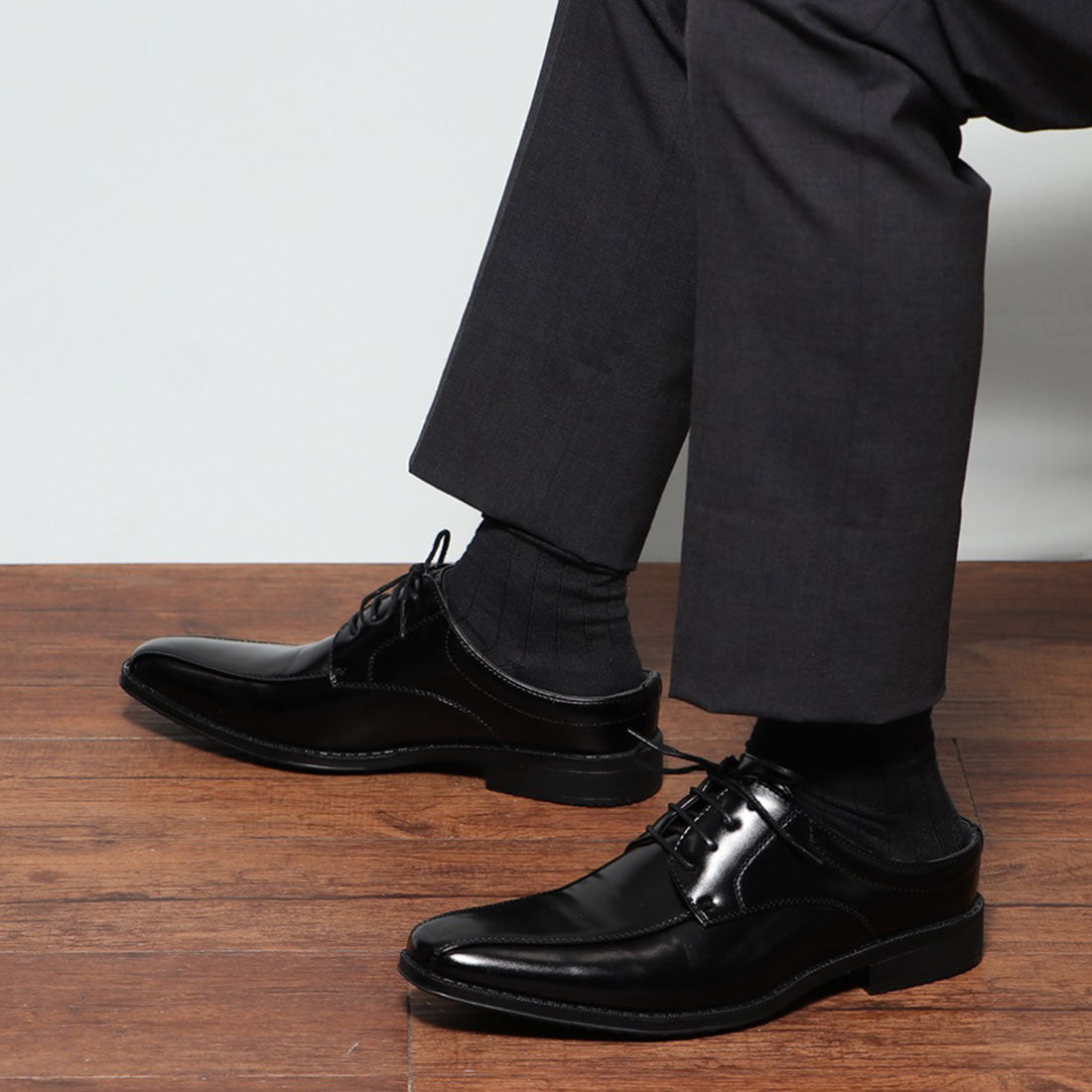 SFW サンエープラス AAA+ビジネスサンダルシリーズ外羽根スワールモカ/2692,ブラック