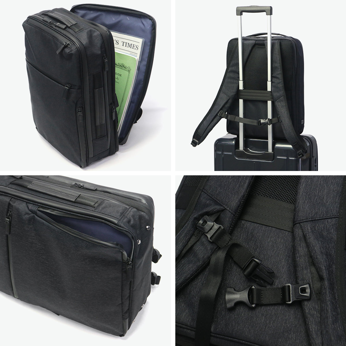 エース ace. 正規品5年保証 ビジネスリュック メンズ エース 軽量 ブランド 15L 20L リュック ビジネスバッグ ビジネス 通勤 出張 撥水 マチ拡張 PC 2層 ガジェタブルヘザー2 68297 (ブラック) ブラック
