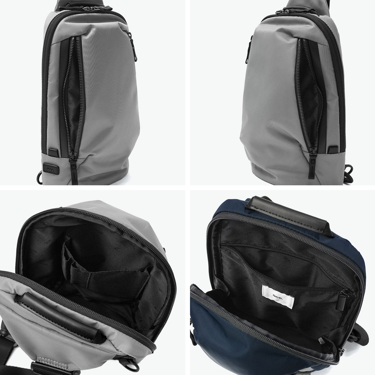エース ace. 正規品5年保証 ボディバッグ メンズ ワンショルダー ブランド カジュアル 小さめ きれいめ 軽量 撥水 斜めがけ 旅行 トラベル おでかけ デイリー A5 5L メトレクス 19114 (グレー) グレー