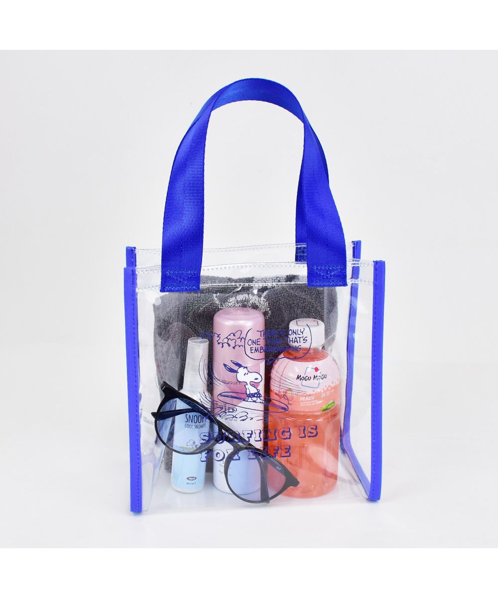 ランナー RUNNER スヌーピー クリアトートバッグ 透明バッグ 小さめ マチ 自立 軽量 丈夫 コンパクト トートバッグ 痛バッグ レディース メンズ 女子 男子 男女兼用 トラベ (イエロー(SPZ-3528)) イエロー(SPZ-3528)