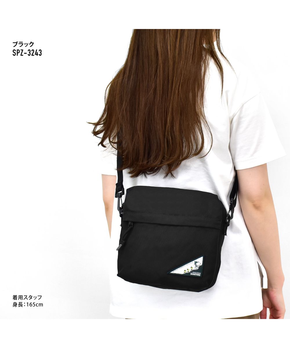 スヌーピー ショルダーバッグ スクエアショルダー ミニバッグ レディース 通勤 通学 旅行 お出かけ 大人 学生 子供 キャラクター ブラック(SPZ-3243) ブラック(SPZ-3243)