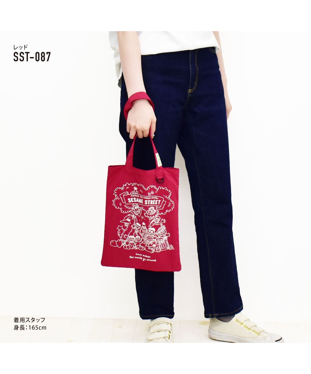 セサミストリート SESAMESTREET トートバッグ ナイロン 軽量 ロゴ プリント ミニバッグ 肩掛け フラット レディース メンズ 女子 男子 男女兼用 通勤 通学 旅行 (イエロー(SST-088)) イエロー(SST-088)