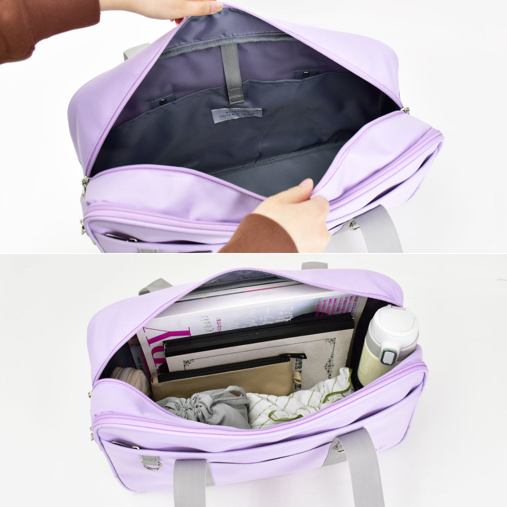 ランナー RUNNER スクールバッグ ボストン スクバ トートバッグ 肩掛け 自立 底鋲 大容量 学生鞄 女子 学校 通学かばん 通学 JK 女子高生 高校生 学生 アヴェンチュラ (パープル) パープル