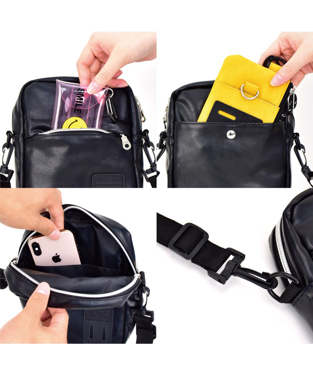 ランナー RUNNER アヴェンチュラ ショルダーバッグ ボックスショルダー 男女兼用 ユニセックス 小さめ PUレザー スマホ/iPhone収納 カジュアル ストリート