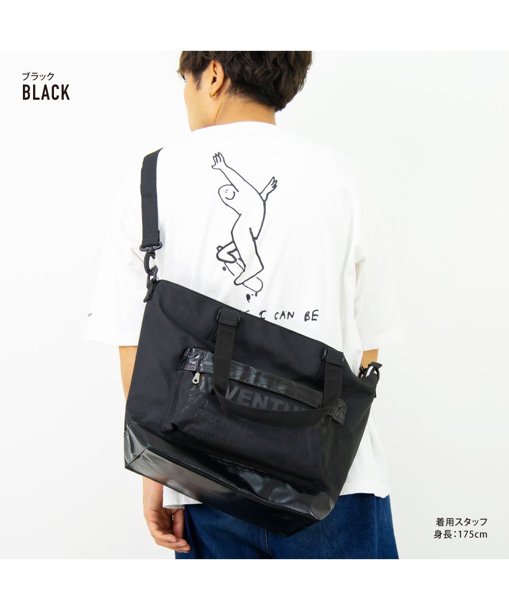 ランナー RUNNER アヴェンチュラ トートバッグ ショルダートート 男女兼用 ユニセックス 大人ファスナー a4 大きめ 大容量 ナイロン カジュアル ストリート (ネイビー) ネイビー