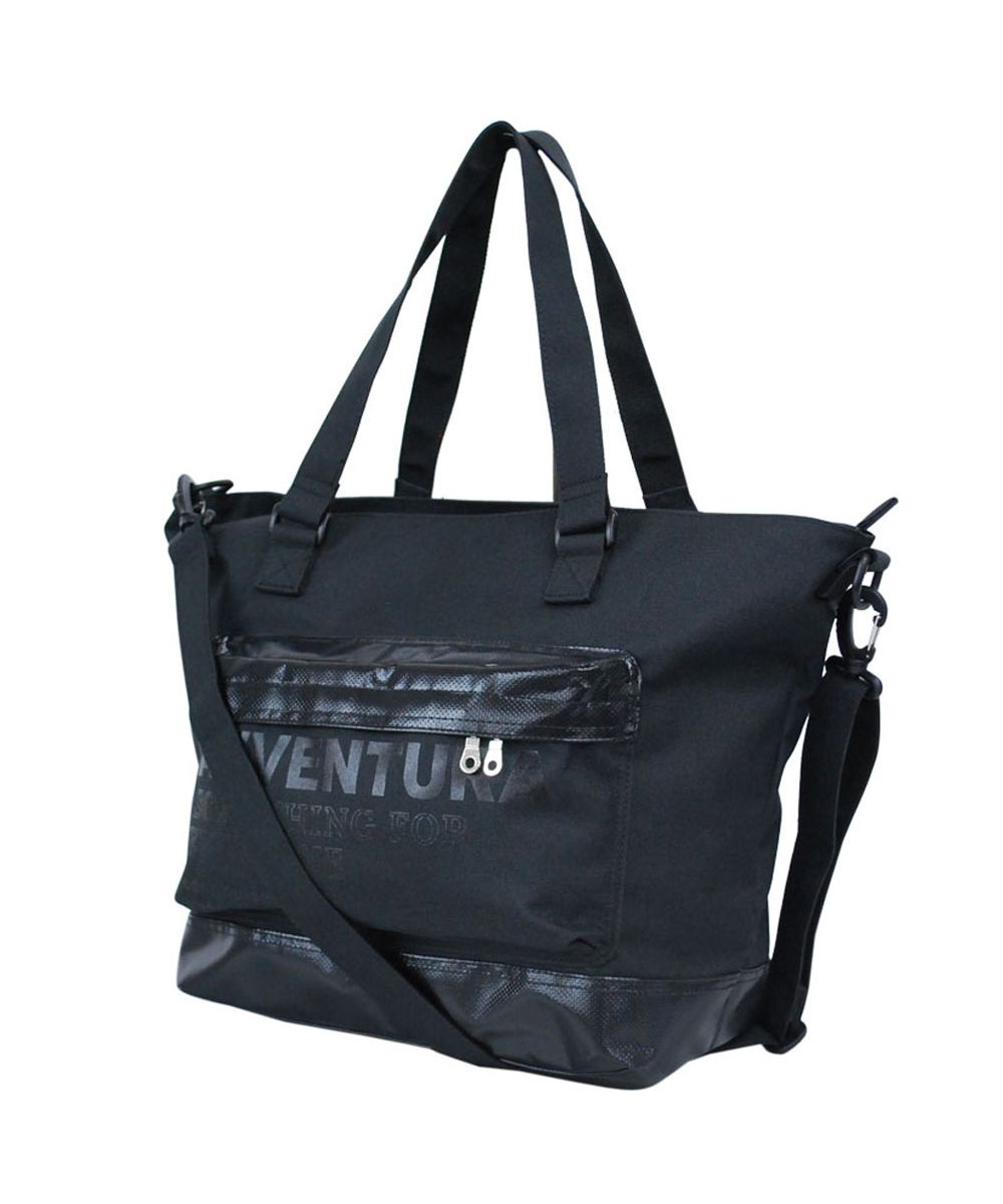ランナー RUNNER アヴェンチュラ トートバッグ ショルダートート 男女兼用 ユニセックス 大人ファスナー a4 大きめ 大容量 ナイロン カジュアル ストリート (ブラック) ブラック