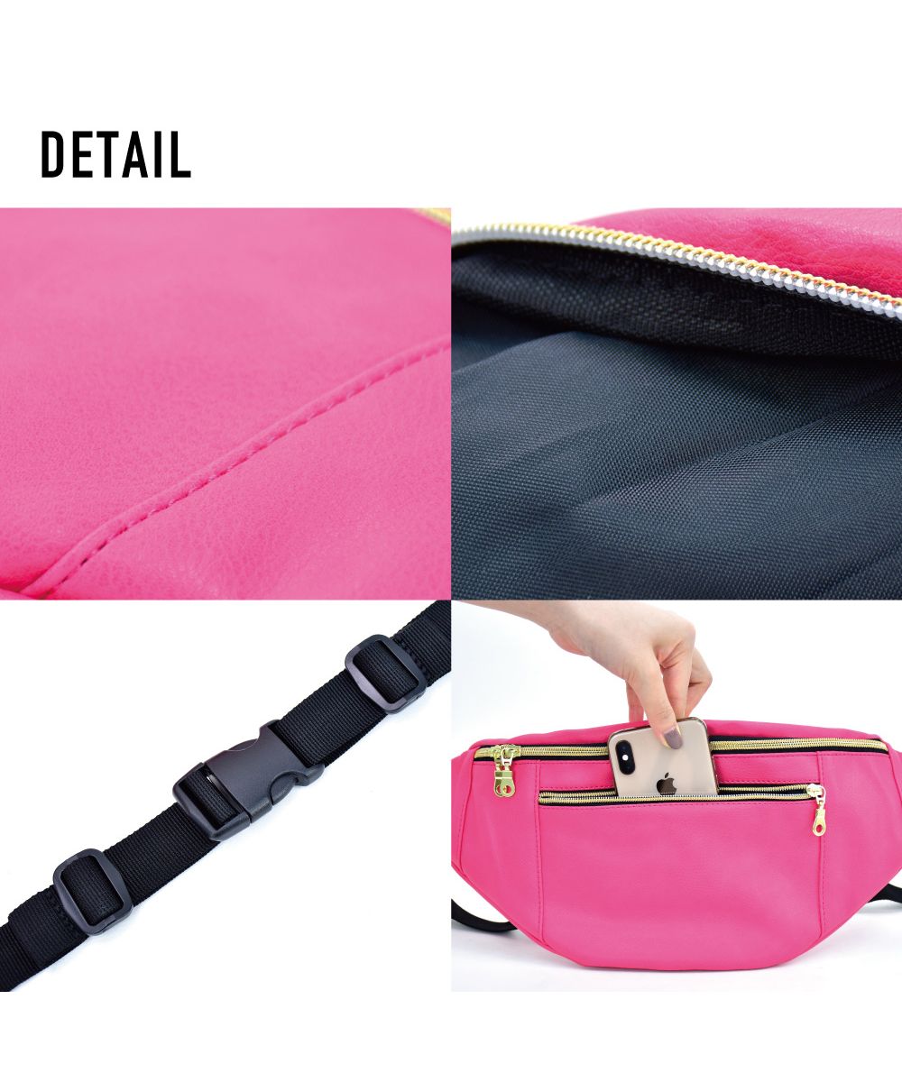 ランナー RUNNER ランナー ウエストバッグ ボディバッグ 合皮 大容量 シンプル 黒 キーフック 女子 男女兼用 高校生 中学生 レディース メンズ 大人 ワンショルダーバッグ