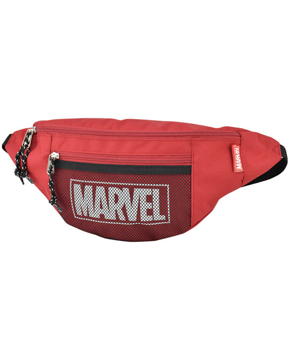 ランナー RUNNER マーベル ウェストバッグ ウェストポーチ 男女兼用 ユニセックス 大人ファスナー ナイロン キャラクター メッシュポケット カジュアルストリート 大人 レディー