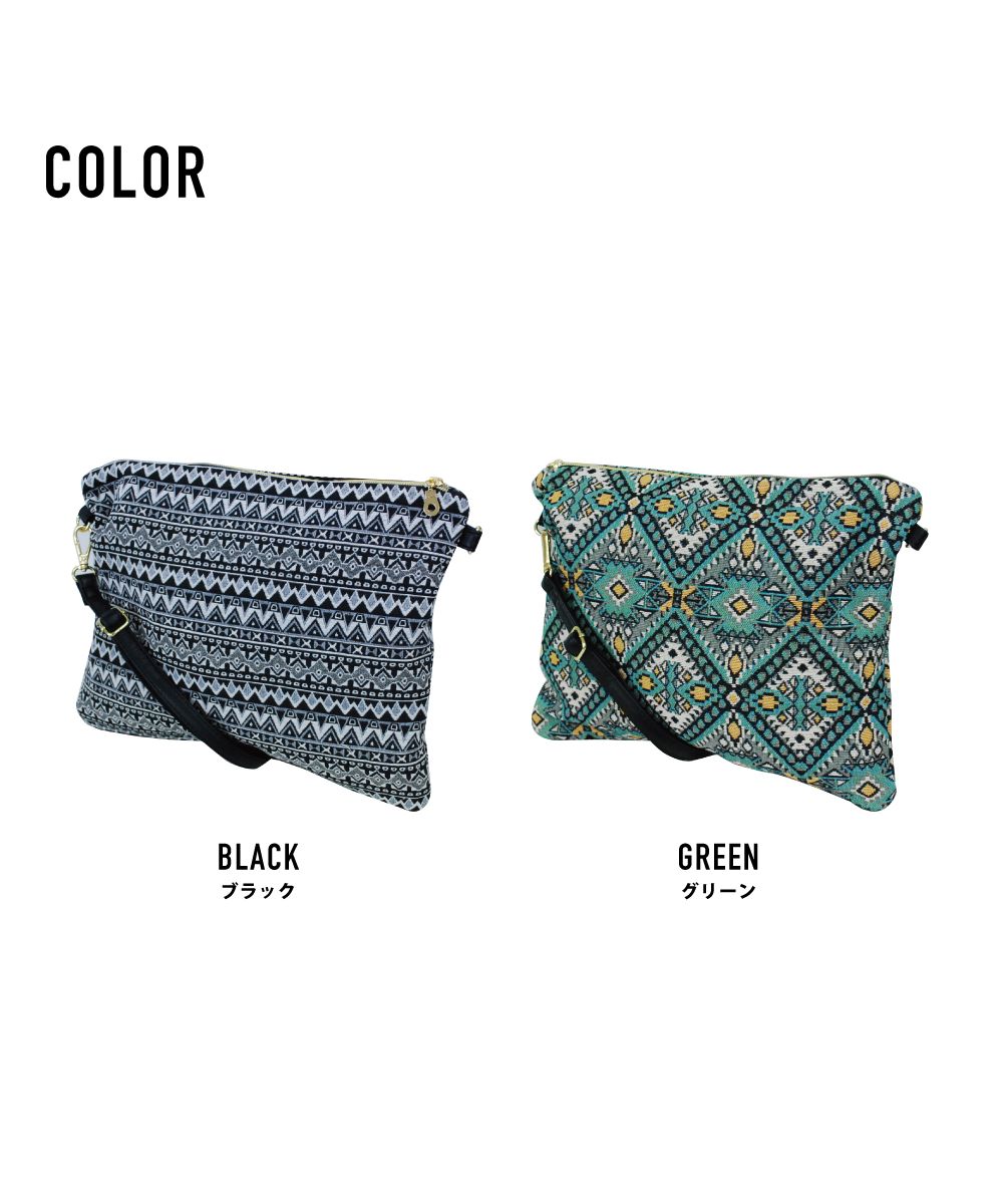 ランナー RUNNER エリー ショルダーバッグ ミニショルダー サコッシュ レディース 女子ファスナー ジャガード ファスナー付き ポーチ カジュアル ストリート