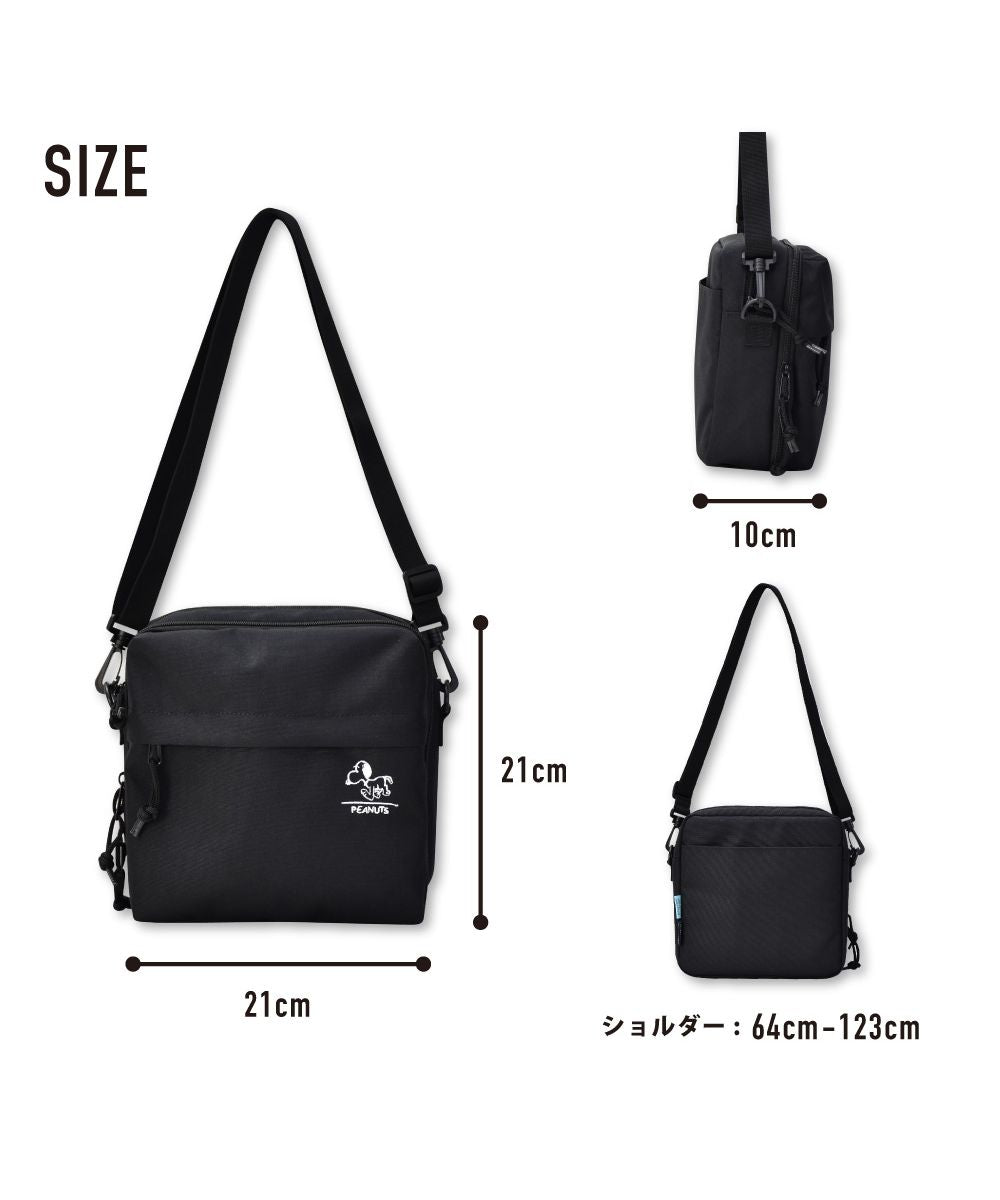 ランナー RUNNER スヌーピー スクエアショルダーバッグ ショルダーバッグ 撥水 軽量 小さめ a5 ロゴ 黒 ナイロン サスティナブル エコ素材 斜めがけ 大人 レディース メン (ベージュ(SPZ-3272)) ベージュ(SPZ-3272)