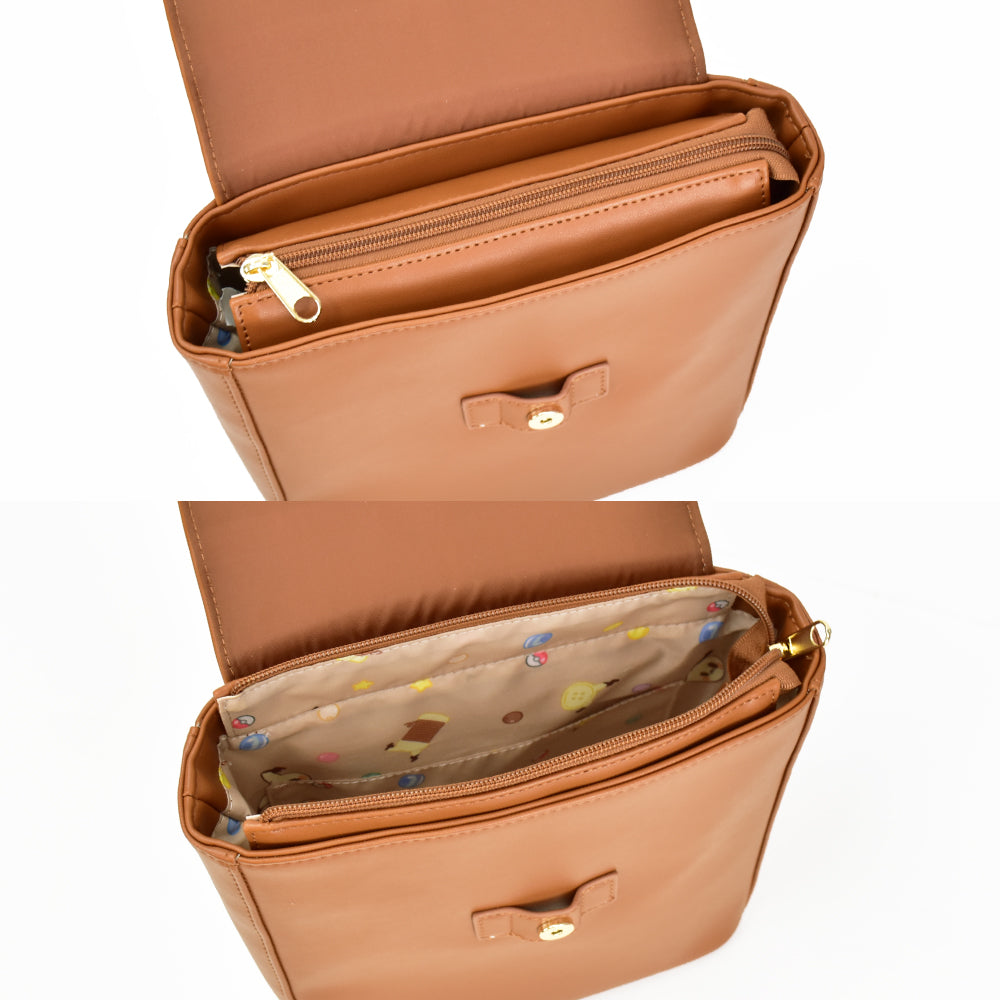 ランナー RUNNER ポケピース ミミッキュ リュック スクエアリュック 合皮 ミニバッグ ポケットモンスター レディース 旅行 通勤 通学 大人 学生 子供 キャラクター (キャメル(PKP-168)) キャメル(PKP-168)