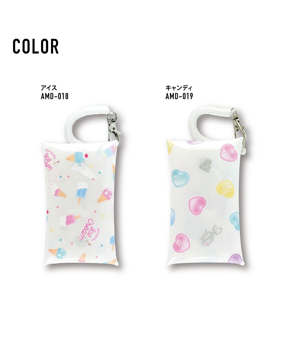 ランナー RUNNER パスケース 定期入れ カードケース 定期 2枚以上 小物入れ クリアマルチケース Sサイズ コイルチェーン 透明 クリア PVC キャラクター おしゃれ かわい