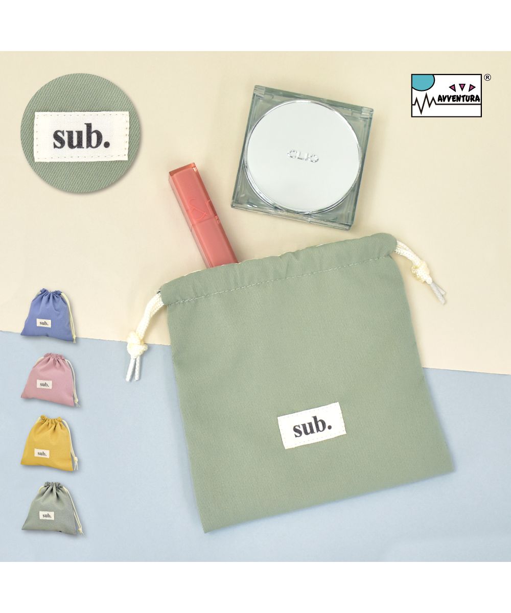 巾着ポーチ 巾着袋 無地 ロゴ ミニ 小さい 化粧ポーチ ミニポーチ 小物入れ アクセサリーケース 大人 レディース メンズ 女子 男子 男女兼用 (グリーン) グリーン