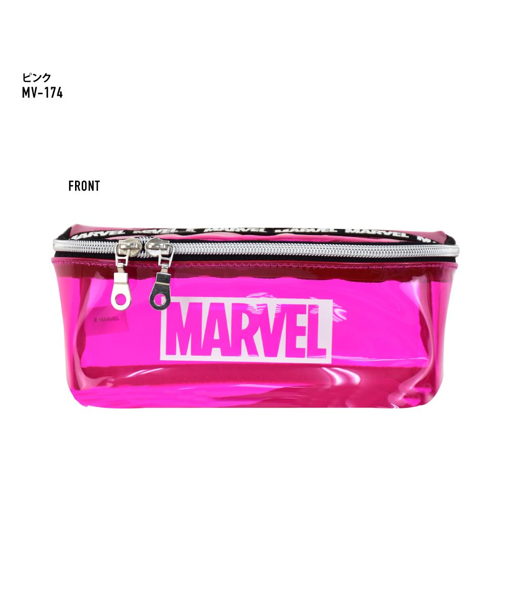 ランナー RUNNER マーベル ペンケース 筆箱 大容量 透明 クリア PVC ファスナー ダブルジップ 化粧ポーチ ブランド おしゃれ 通勤 通学 旅行 出張 修学旅行 かわいい