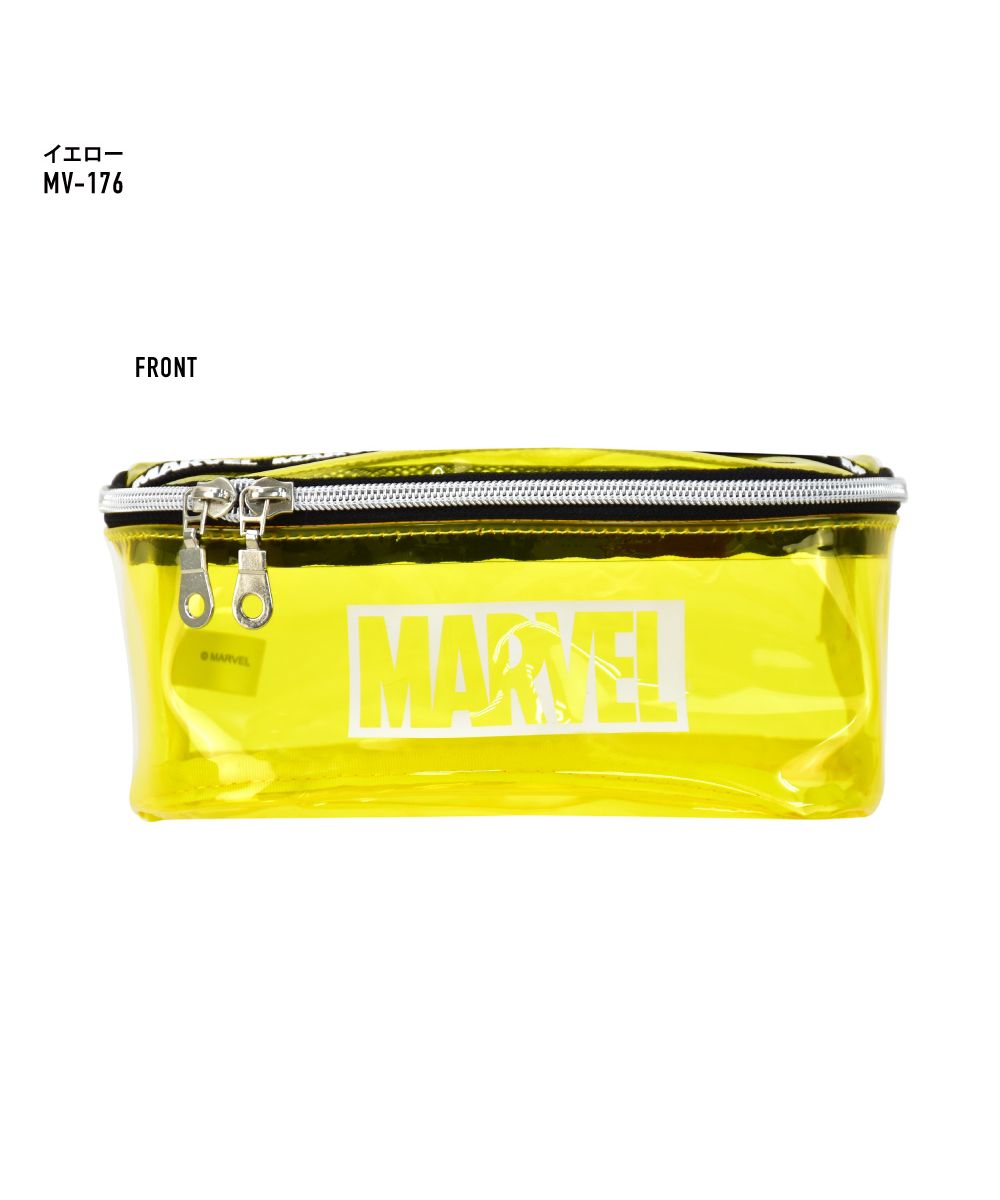 ランナー RUNNER マーベル ペンケース 筆箱 大容量 透明 クリア PVC ファスナー ダブルジップ 化粧ポーチ ブランド おしゃれ 通勤 通学 旅行 出張 修学旅行 かわいい
