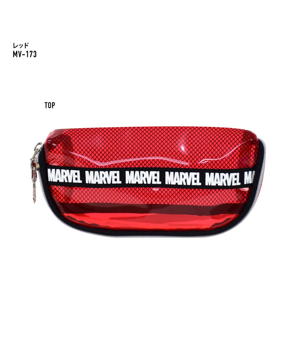 ランナー RUNNER マーベル ペンケース 筆箱 大容量 透明 クリア PVC ファスナー ダブルジップ 化粧ポーチ ブランド おしゃれ 通勤 通学 旅行 出張 修学旅行 かわいい