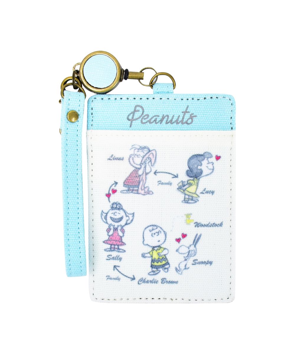 Runner RUNNER Snoopy Pass Case Commuter Pass Holder Card Case polyester Charlie Brown Mini Small with Reel Simple Ladies Adults Women College Students High School Girls