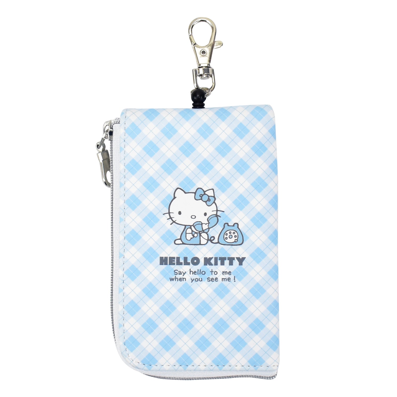 ランナー RUNNER ハローキティ みずいろシリーズ キーケース パスケース 合皮 定期入れ リール 小物入れ 自転車 車 鍵 レディース 旅行 通勤 通学 キャラクター (電話チェック (BLKT-012)) 電話チェック (BLKT-012)