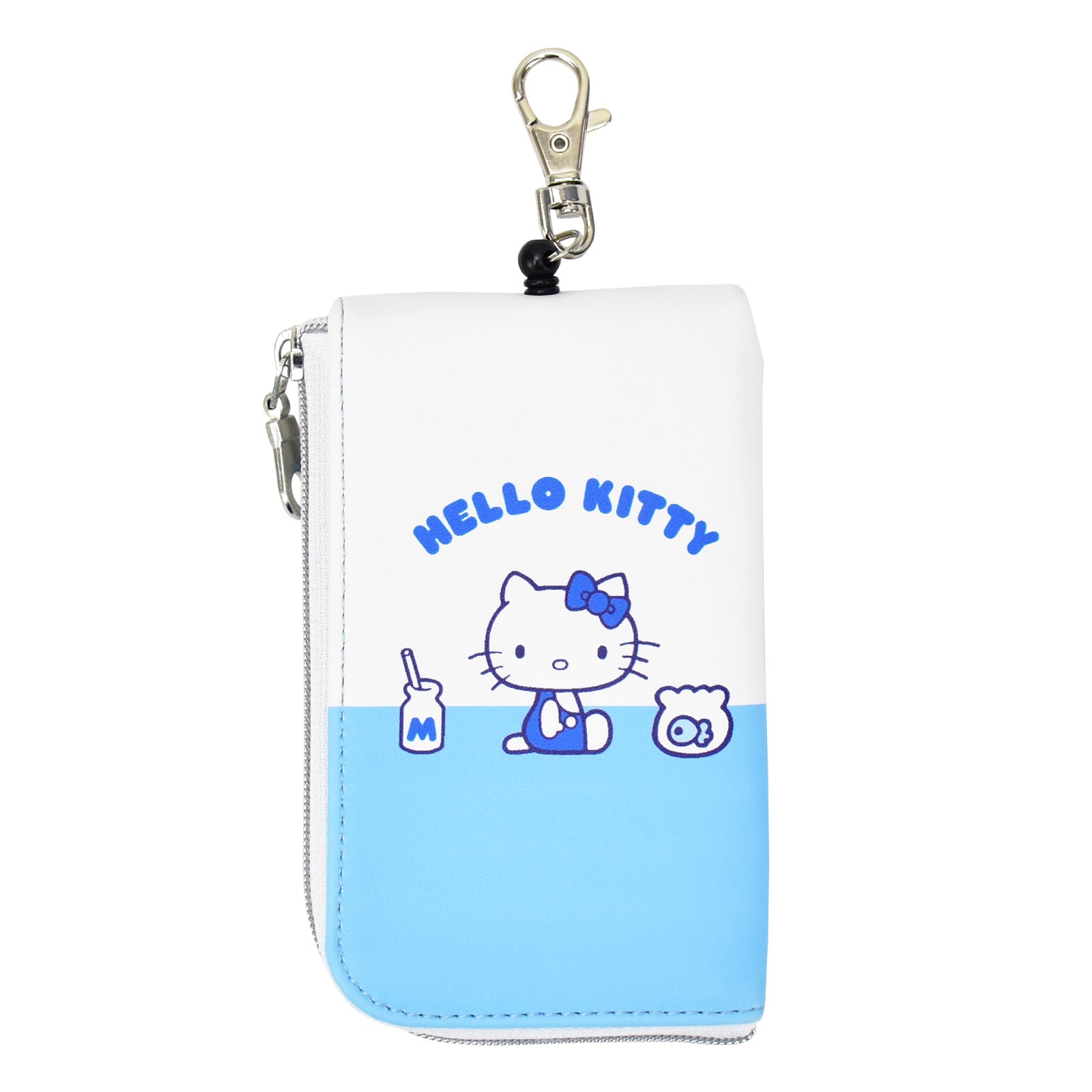 ランナー RUNNER ハローキティ みずいろシリーズ キーケース パスケース 合皮 定期入れ リール 小物入れ 自転車 車 鍵 レディース 旅行 通勤 通学 キャラクター (ミルク (BLKT-011)) ミルク (BLKT-011)