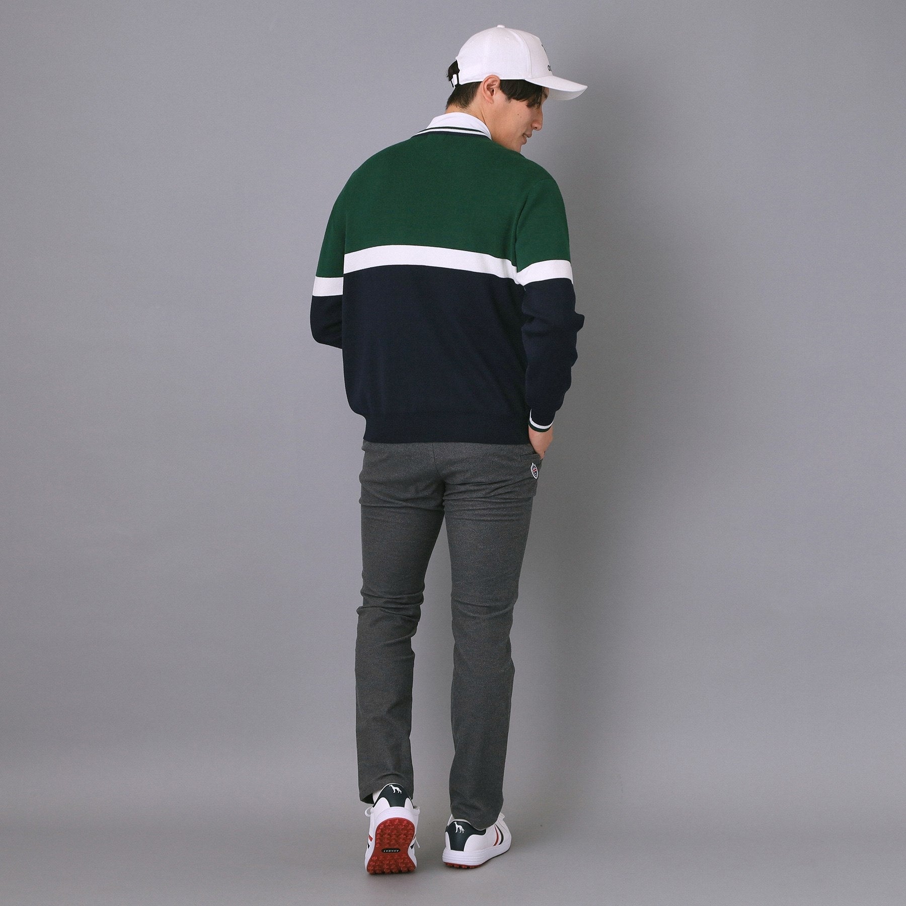 アダバット adabat 【新レーベル ADABAT NAVY】トリコロールクルーニット (レッド(062)) レッド(062)