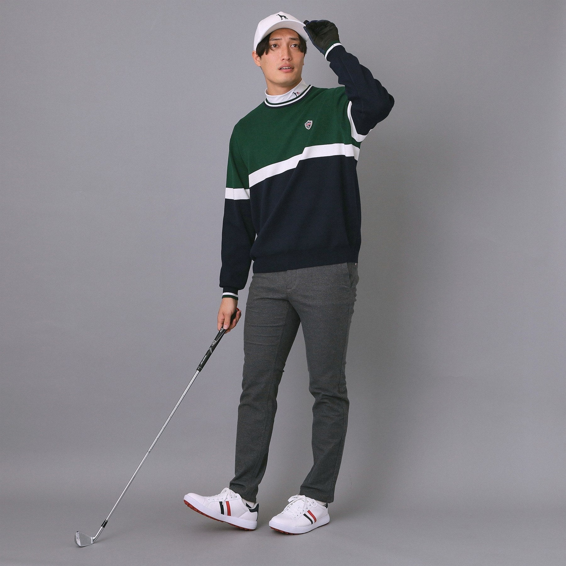 アダバット adabat 【新レーベル ADABAT NAVY】トリコロールクルーニット (レッド(062)) レッド(062)