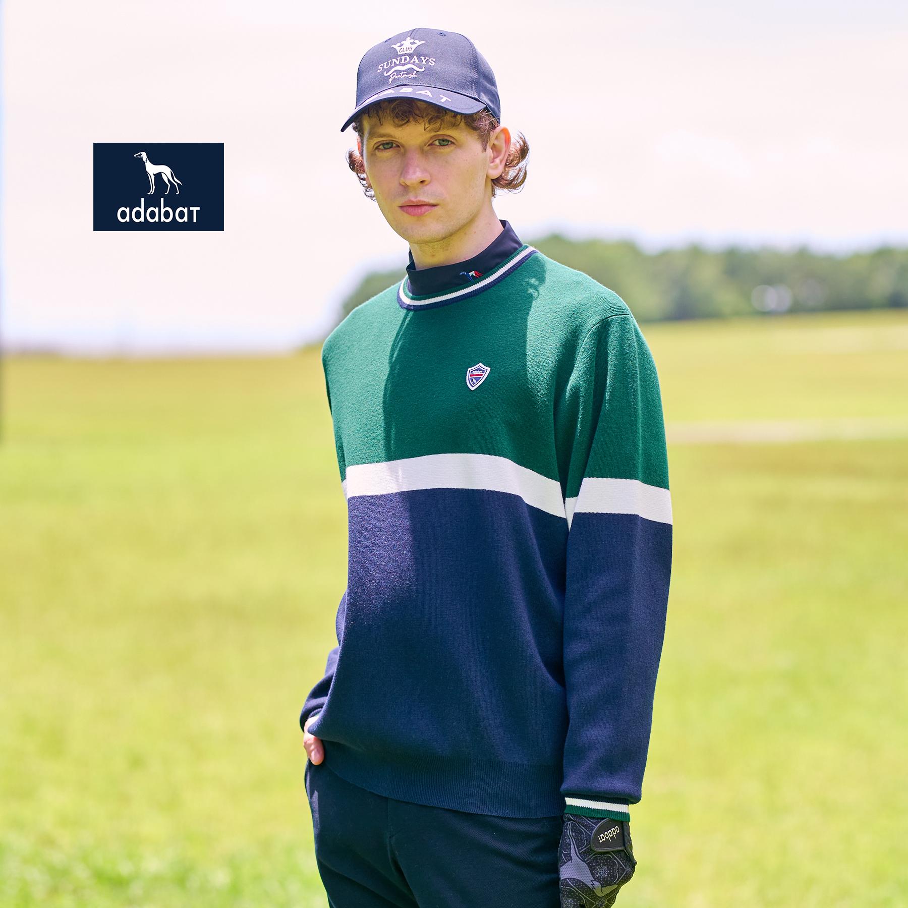 アダバット adabat 【新レーベル ADABAT NAVY】トリコロールクルーニット (レッド(062)) レッド(062)