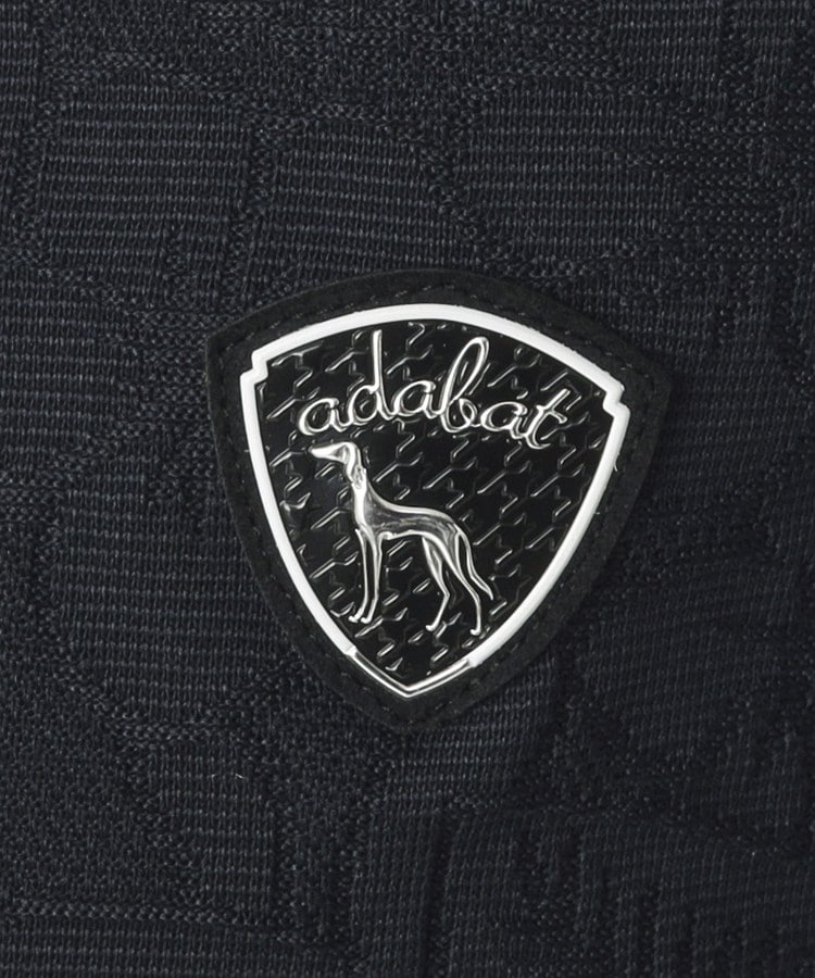 アダバット adabat ◆ボタニカルジャカード長袖ポロシャツ (ネイビー(094)) ネイビー(094)
