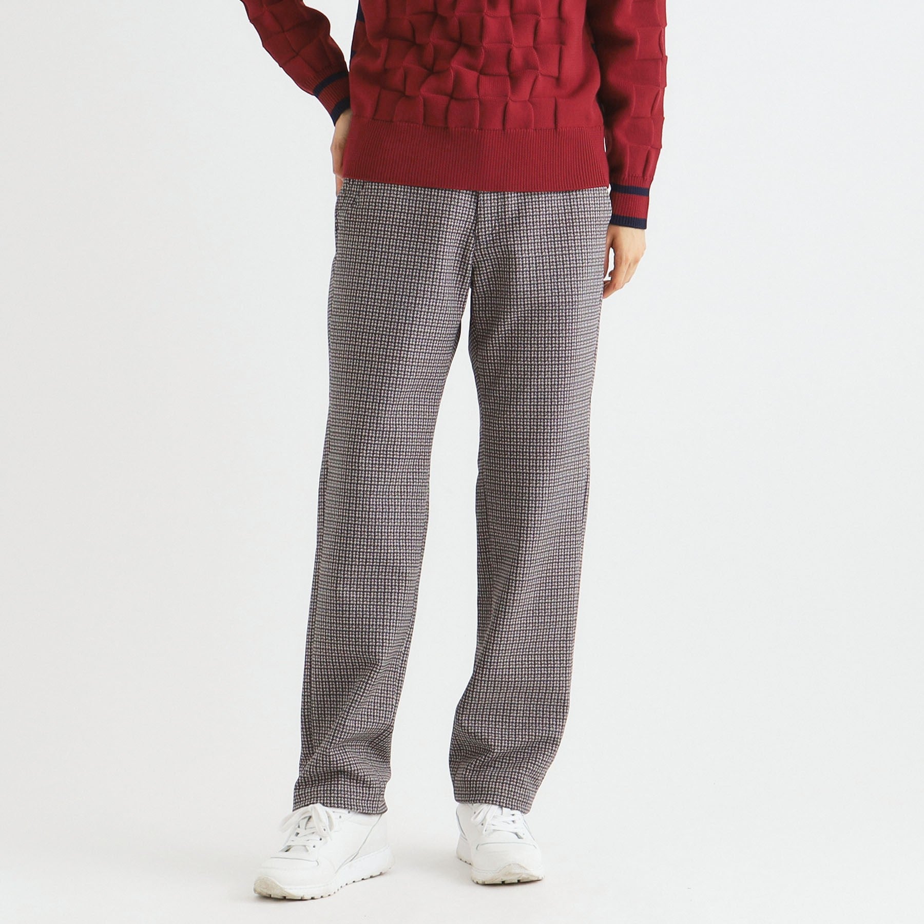 アダバット adabat ツイードチェックデザイン ダウンパンツ (ピンクベージュ(253)) ピンクベージュ(253)