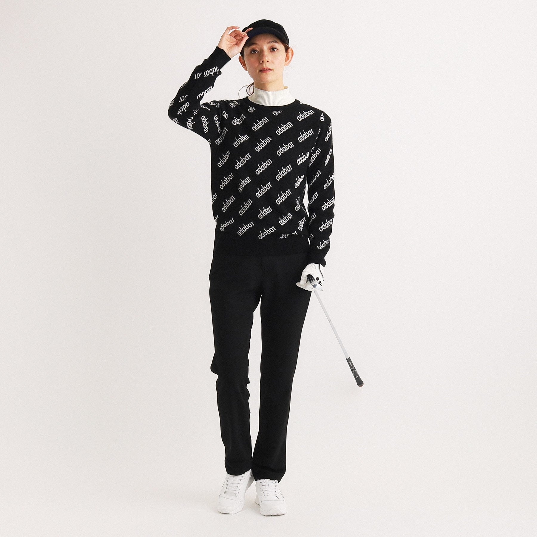 アダバット adabat ストレート ストレッチパンツ (ブラック(019)) ブラック(019)